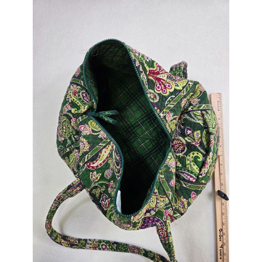 Vera Bradley Quilted Cotton Chelsea Green Paisley Duffel Bag Retired Color - Picture 5 of 7